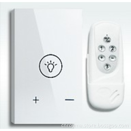 US style, 1 gang dimmer switch with remote control, crystal glass panel with LED indicator,AC110-240V light switch